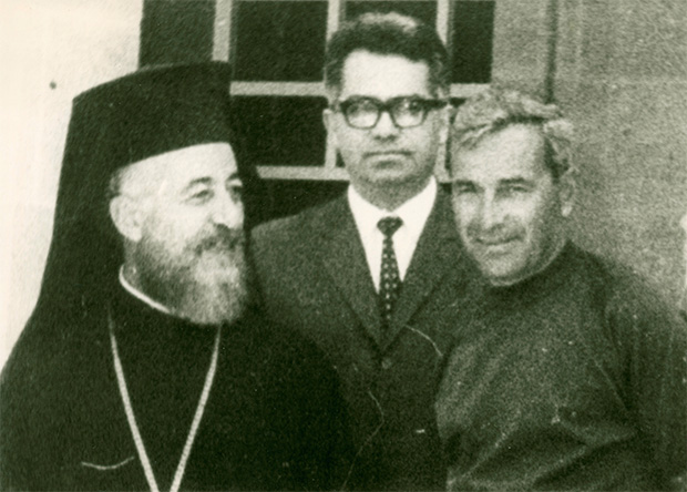 Alexis Parnis with Archbishop and President of Cyprus Makarios. PHOTO: FROM PARNIS' ARCHIVES