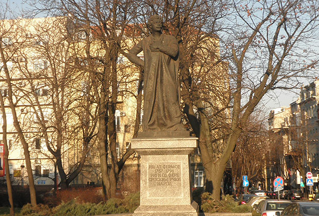 Rigas Pheraios' statue in Belgrade, Serbia