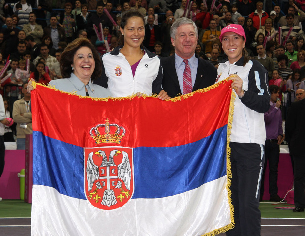 The Royal Couple with famous tennis players Ana Ivanovic (middle) and Jelena Jankovic (right)