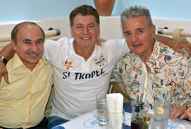 Gus Skoufis, Paul Macropoulos and Tom Dushas at the chapter's diner in Nissos Restaurant