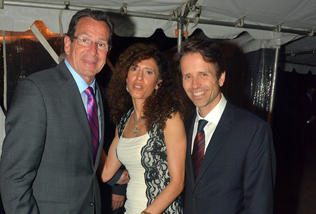 D. Smith and his wife Litsa with the Governor of Connecticut Dannel Malloy