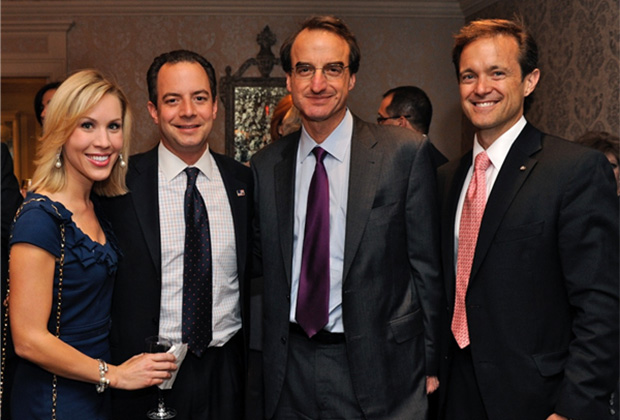 (L to R) Mr. and Mrs. Reince and Sally Priebus, the American Jewish Committee's Jason Isaacson, and Mike Manatos. PHOTO: DEMETRIOS RHOMPOTIS