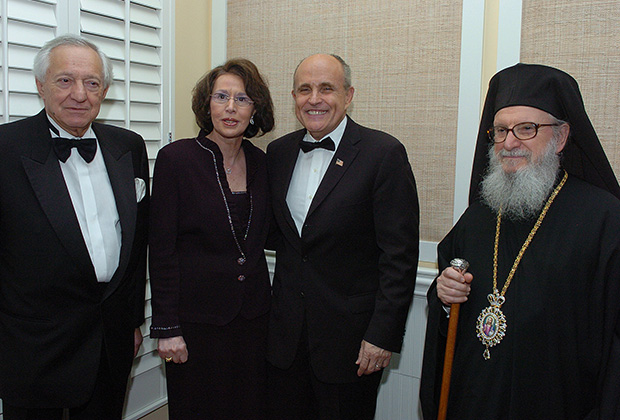 (L to R) George Behrakis, Paulette, Mayor Rudolph Giuliani, PHOTO: DIMITRIOS PANAGOS