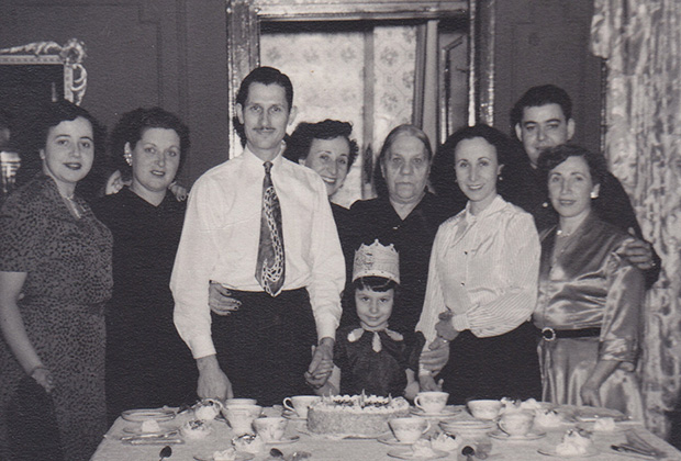 Paulette’s birthday party with her parents Charles and Rebecca Poulos and other family members