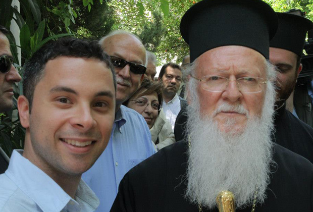 Valantis Stamelos with Ecumenical Patriarch Bartholomew
