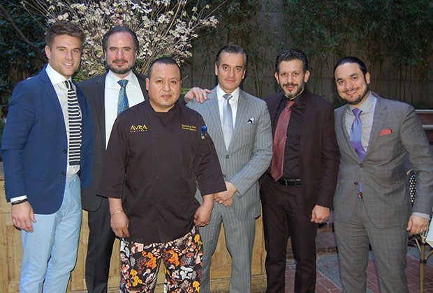 The Avra Managers: Joe Caridi, Arturo Cortes, Nikos Nikolopoulos, Stelios Tsappas, Michalis Kasimis and Chef Fermin Chavez 