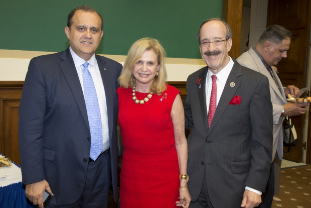 With co-chair of the Hellenic Caucus Congresswoman Carolyn Maloney and Ranking Member of the House Foreign Affairs Committee Congressman Eliot Engel