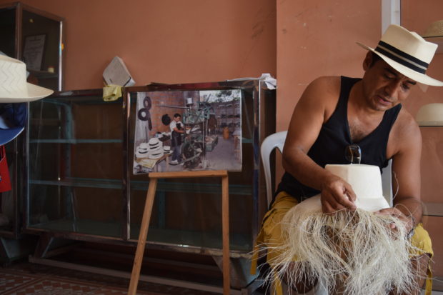 Freddy Pachay, a Government of Ecuador Certified Artisan is a third generation craftsman who makes fine hats that are sold in various countries, PHOTO: RICKIE BARTH