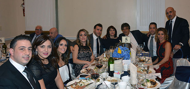 Nikos and son Elias Fillas with members of their families and friends
