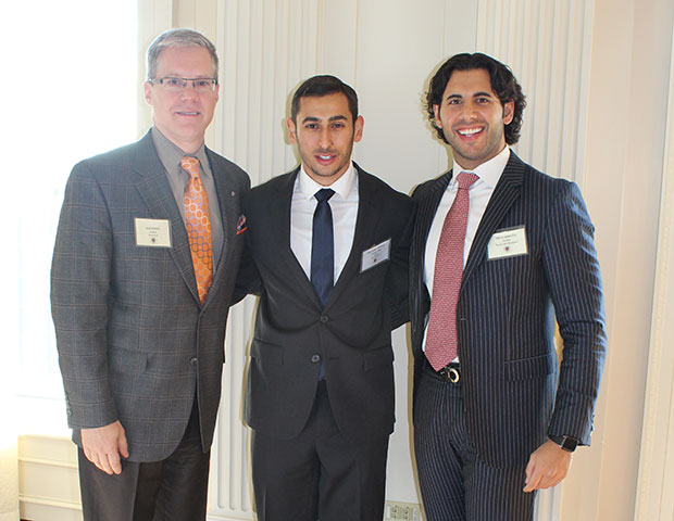 From left, Drake Behrakis, President, Marwick Group, Konstantine Ouranitsas, Chairman, National Hellenic Student Association of North America, and Christos Marafatsos, President, Blue Sky Capital and Donald Trump's Greek American liaison.
