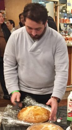 Winter 2017 PYA Board Meeting at Minos Syllogo, Astoria, NY, PYA President Christos Markakis cuts the vasilopita.