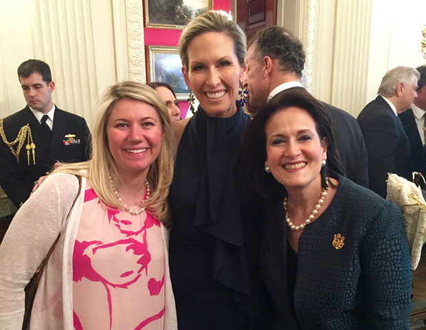 Former Chief of Staff to First Lady Laura Bush Anita McBride with Laura and Dana Manatos