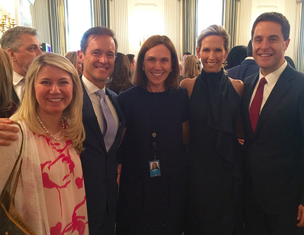 White House Social Secretary Rickie Nicetta with Tom and Dana Manatos, Mike and Laura Manatos