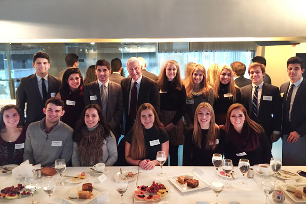 FAITH Founder and Scholarship Review Committee Chair Dr. P. Roy Vagelos hosted the first Scholars Luncheon in New York City