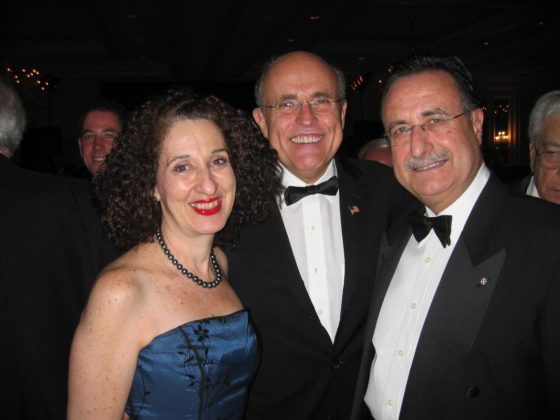 With Mayor of New York Rudy Giuliani at a Leadership 100 reception