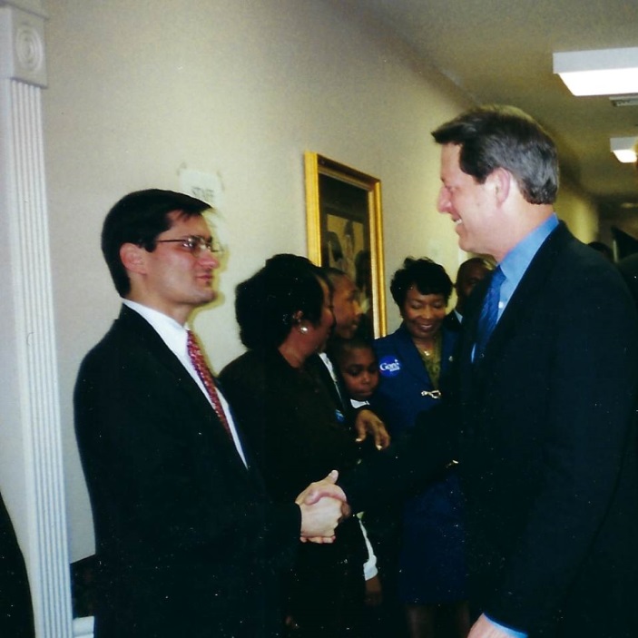 James Cargas and Al Gore campaigning in Dallas in 2000