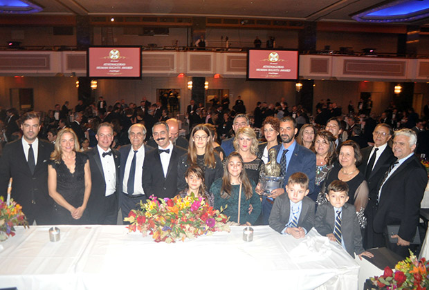 The Honoree Eftratios Valiamos with family and friends