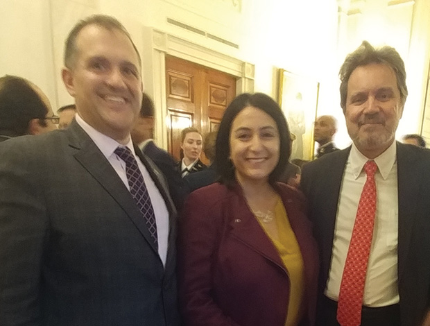 HALC Executive Director Endy Zemenides with Ambassador of Greece to the United States Haris Lalacos and Sophia Varnasidis, for the US Department of Energy
