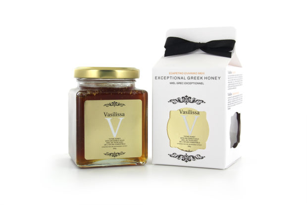 The Vasillissa honey mixed with 24K edible-gold, already exported in about 10 countries