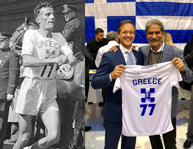 Jimmy and Mike with the replica of the same jersey Kyriakides wore