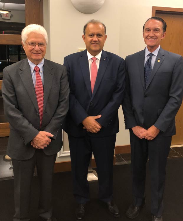 From left: Dr. Evangelos Hadjimichael, Chapter President, Chapter #98, Nick Larigakis, President, American Hellenic Institute and Gregory J. Stamos, Past Supreme Counselor, Order of AHEPA and President of the Hellenic Bar Association of Connecticut