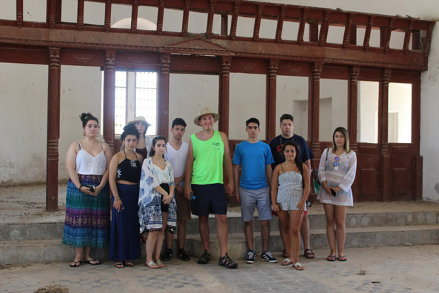 The students in a desecrated church in the Turkish occupied area of Cyprus