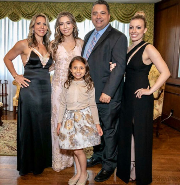 The Pappas family: from left, Athena (wife), Victoria, Angelo, Eleni and Paige