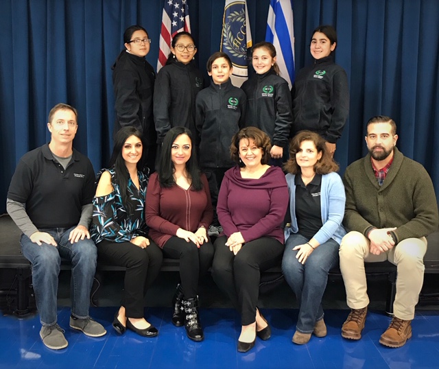 The 2019 National History Day Team (NHD) of the Hellenic Classical Charter School in Brooklyn with principals and instructors