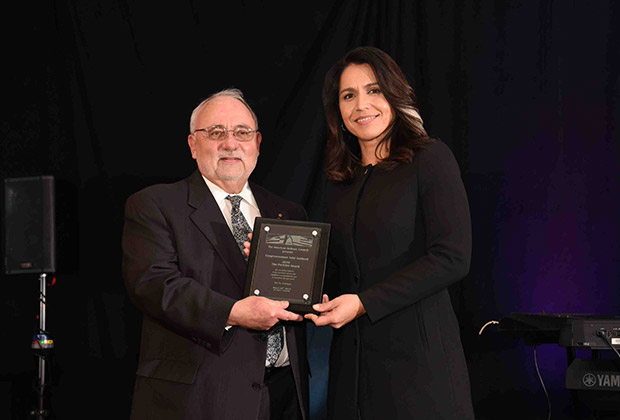 Dr. James F. Dimitriou and Pericles Award Honoree, Hawaii 2nd Congressional District Representative and Presidential Candidate, Tulsi Gabbard