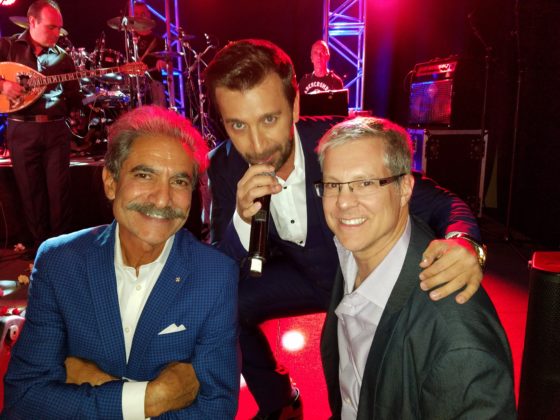 Jimmy Pantelidis and Drake with Greek singer Thanos Petrelis