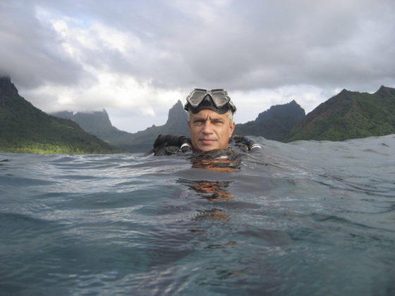 Louie Psihoyos before filming underwater PHOTO: LYLE OWERKO