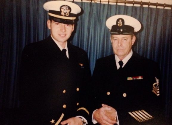 With father, Chief Engineman Melvin Grimes, USN.