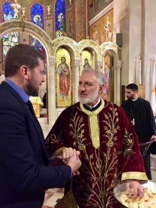 With Archbishop Elpidophoros of America at Holy Trinity Cathedral, New York, NY, June 2019.