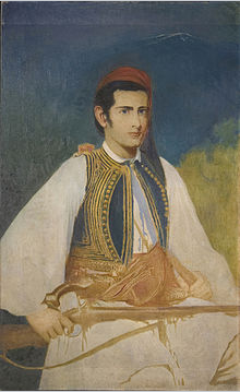 Howe in Foustanella, painted by son in law John Eliott
