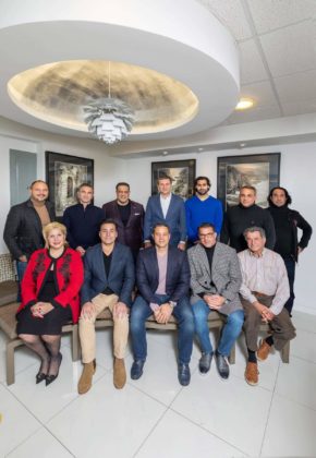 Members of the Athens Square Tree Committee. Back Row: Luca Di Ciero, NY Space Finders, Andrew Latos, Rock, Health, Fitness, Tonino Sacco, Sacco & Fillas, LLP, Kirk Karabelas, Alma Bank, Gus Antonopoulos, Farenga Funeral Home, Anastasios Mentis, Mentis Photography. Front Row: Maria Markou, Markou Global Legal Group, Gus Lambropoulos, Committee Chair, and Agora Asset Management (AAM), Elias Fillas Committee Co-Chair, Sacco & Fillas LLP, Ari Tsatsaronis, Rock, Health, Fitness, and George Delis; PHOTO: ANASTASSIOS MENTIS