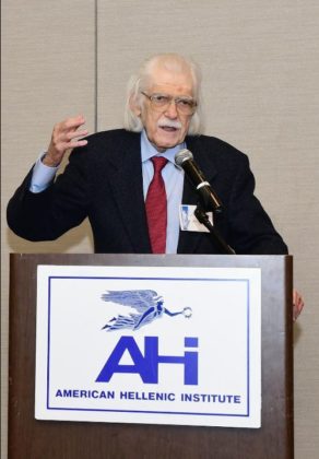 Prof. Dan Georgakas speaking at the AHI Foundation's Future of Hellenism in America conference in 2015.