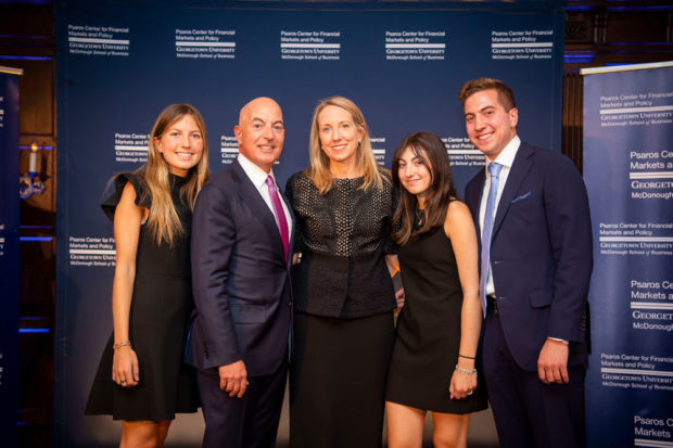 Michael Psaros with his wife Robin and their children Alexandra, Marina and Leo. PHOTO: GEORGETOWN UNIVERSITY