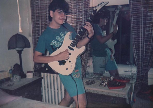 Young Billy Chrissochos with his Epiphone