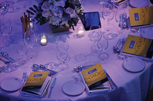 Dinner place setting at The Hellenic Initiative 2023 New York Fundraising Gala