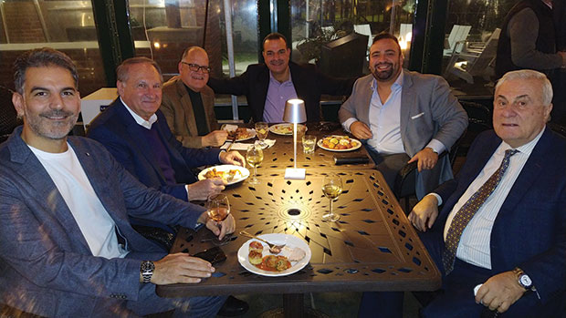 Steve Valiotis, George Marangos and Argyris Argitakos with friends