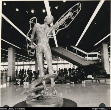 A statue of Icarus which used to stand in Melbourne Airport