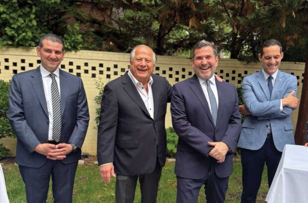 (left to right) Minister Michael Damianos, Philip Christopher, H.E. Ambassador Evangelos Savva, and Cyprus Government Spokesman Konstantinos Letymbiotis