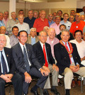 AHEPA's District 6 Gold Coast Chapter members at this season's inaugural meeting. First row, left to right are Louis Arvanitis, Greg Stamos, Supreme President Anthony Kouzounis, Tom Dushas, Nassau County Comptroller George Maragos and the chapter's Vice President Paul Macropoulos.