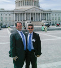 Costi Sofocleous (right) with Endy Zemenides, Executive Director of HALC, in front of the Capitol, during the recent PSEKA conference