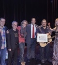 From left, Vlasis Anastasiou, Polys Kyriacou, Miltos Paschalidis, Council Member Costa Constantinides, Lavrentis Machairitsas, Elena Maroulleti, Concert Executive Producer and President AKTINA & CYPRECO, Photo Anastassios Mentis