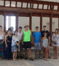 The students in a desecrated church in the Turkish occupied area of Cyprus
