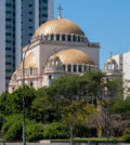 The Metropolitan Orthodox Cathedral in Sao Paulo. Conceived by Paulo Tafic Camasmie and based on the Church of Haghia Sofia in Constantinople, it was inaugurated in 1954