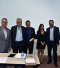 The speakers. From left, Emmanuel Velivasakis, Georges Stassinakis, Nicholas Alexiou, Despina Afentouli and Dean Efkarpidis