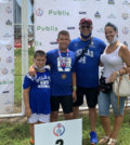 Brothers Argyrios and Georgios Stergiopoulos with their parents Drs. Sotirios and Matina Stergiopoulos at AAU Junior Olympic Games in Florida