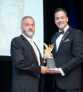 2021 Paradigm Award Honoree, Author and TV/Film Writer & Producer, George Pelecanos (left) and Trustee Tom Sotos (right)